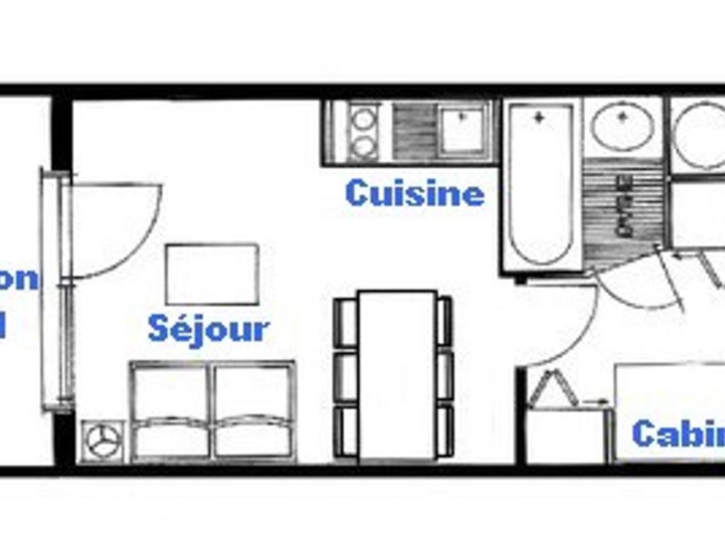 Studio cabine 4 pers, vue sud Les Saisies - FR-1-293-172 - 5