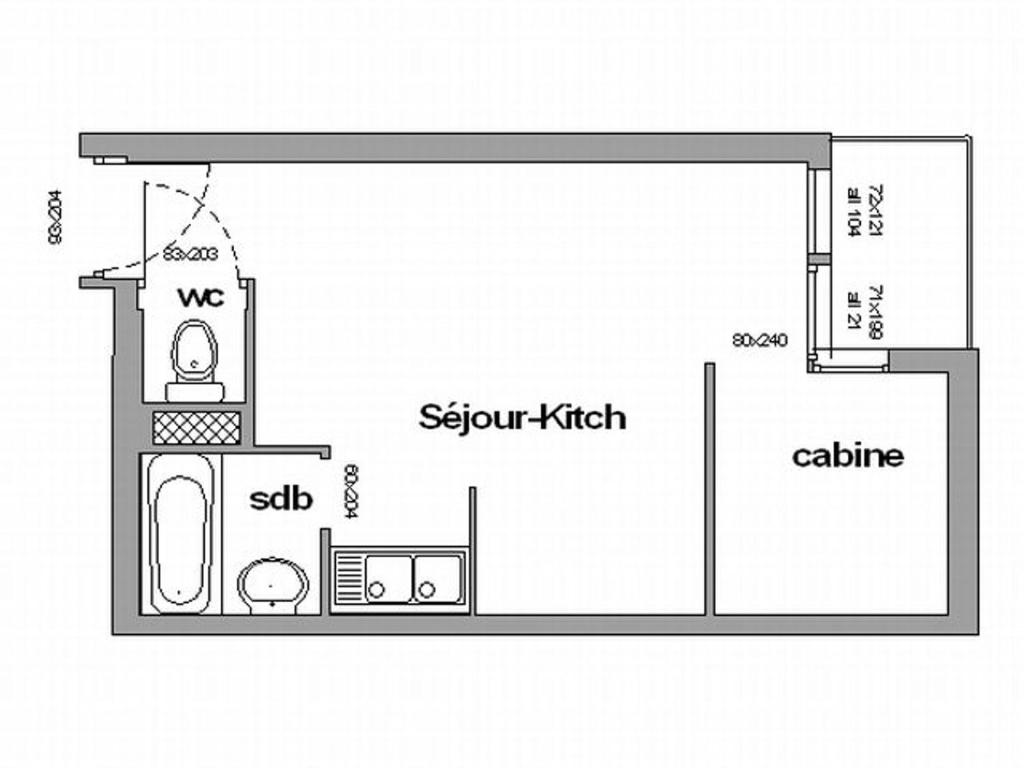 Studio cabine 4 pers, Animaux admis, Pied des pistes - FR-1-340-106 - 3
