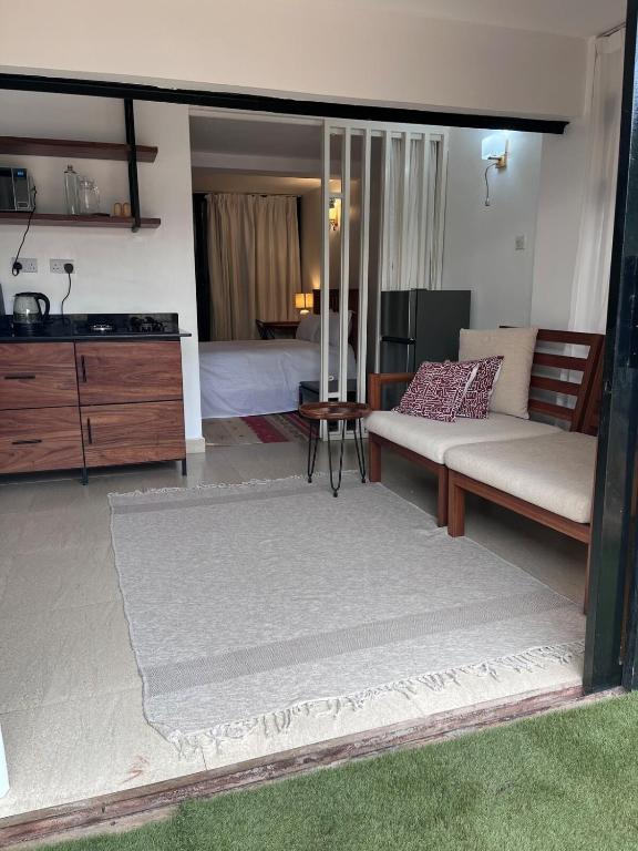 Modern minimalist studio with fast WiFi near Muyenga, Kampala