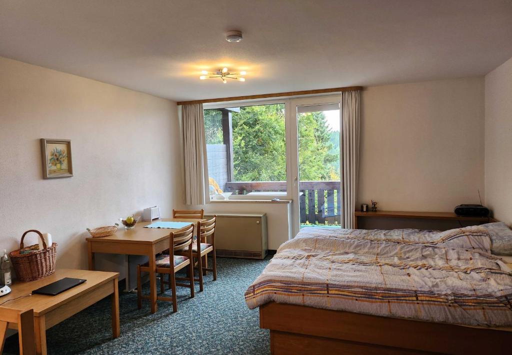 Zimmer mit Küchenzeile in einer abgelegenen ehemaligen Hotelanlage, Vohenstrauß