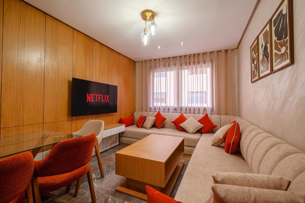 New 2BR AC 5min from City Center-4 to 5Guests, Marakéš