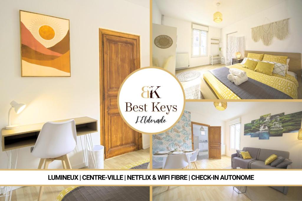 L'Eldorado - By BEST KEYS - Idéal Pros, Couple & Famille - 1 Chambre et 1 Canapé-Lit Convertible - Cosy & Confort - Centre Ville - Netflix & WiFi Fibre - Machine à Café Nespresso - Check-in Autonome - Parking Facile & Gratuit, Sens
