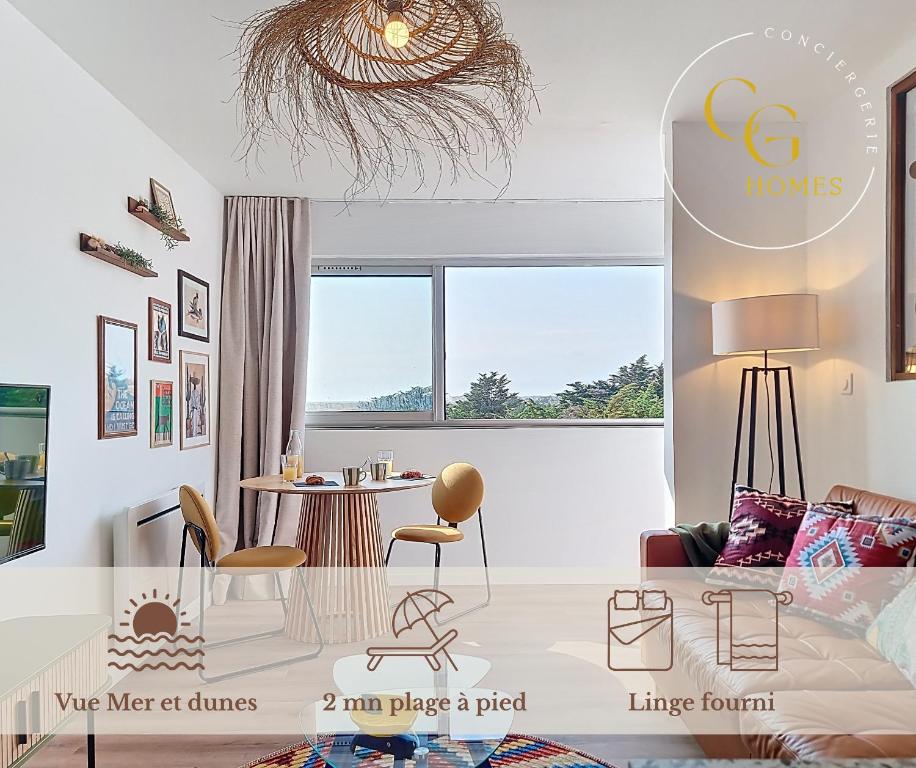 L'Horizon doré, Vue mer et dunes, Plage à pied, Saint-Hilaire-de-Riez