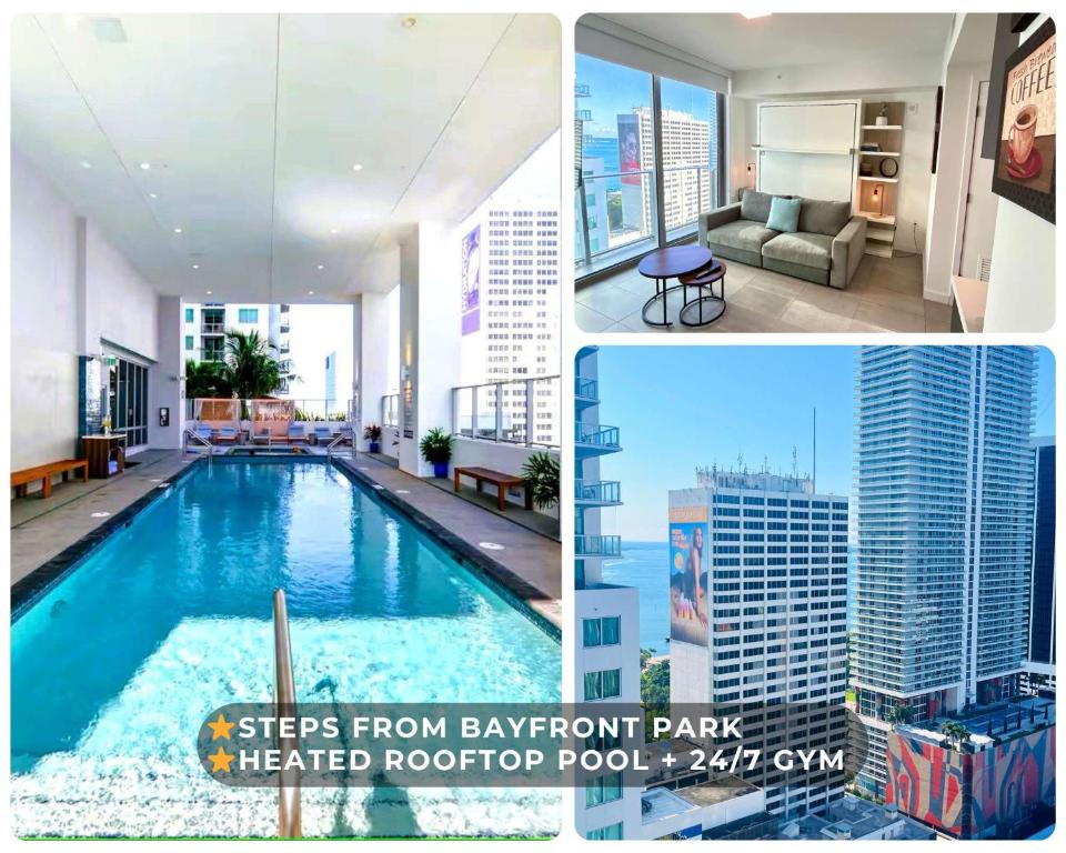 Sky-High oasis Large Studio POOL & GYM, Miami