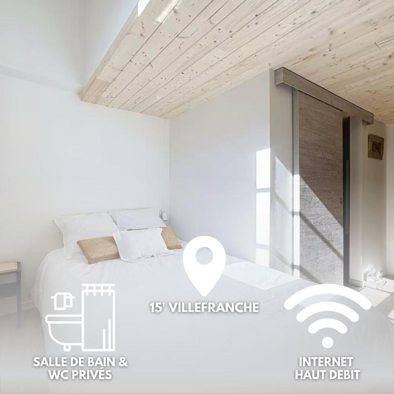 Fleurie - Anse Centre - Chambre et Salle de bain WC privée - Cuisine partagée, Anse