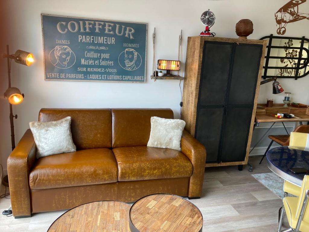 Studio neuf déco vintage face mer,terrasse ,jardin,wifi,parking sous-sol privé - 5