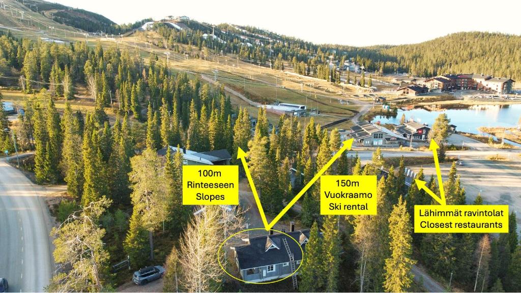 Rukan Havu - Ski-in cabin with sauna & fireplace, 100m to slopes, Kuusamo