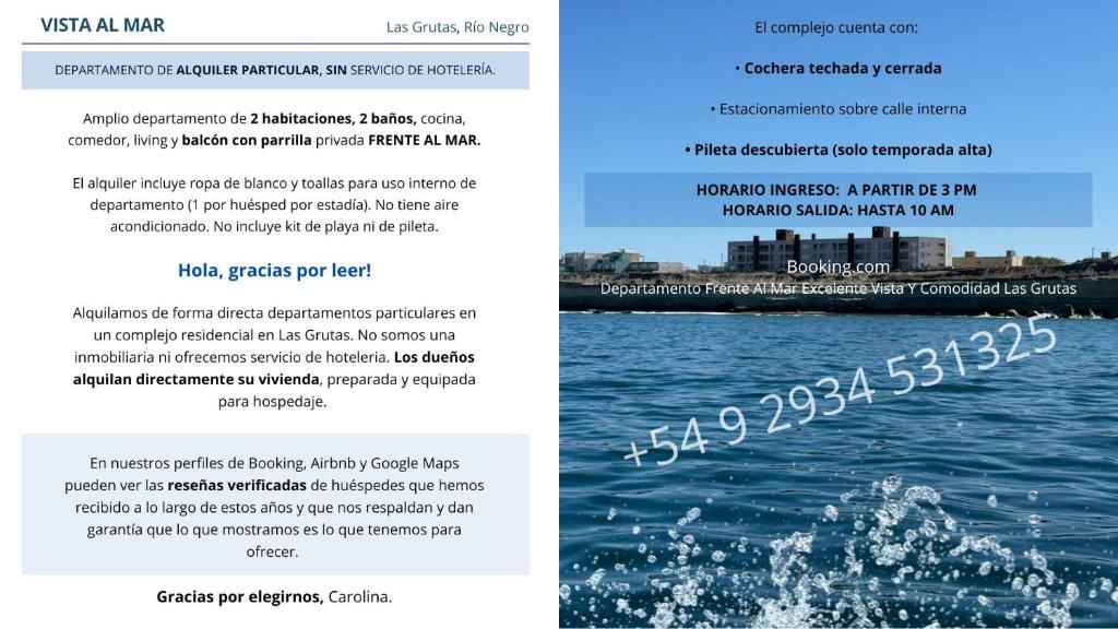 VISTA AL MAR Departamento Frente Al Mar Excelente Vista Y Comodidad Las Grutas - 2