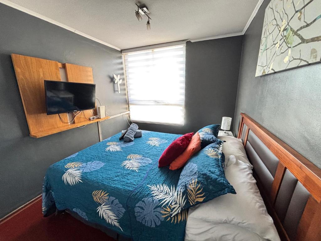 depto para 3 vista torre entel metro la moneda - 3