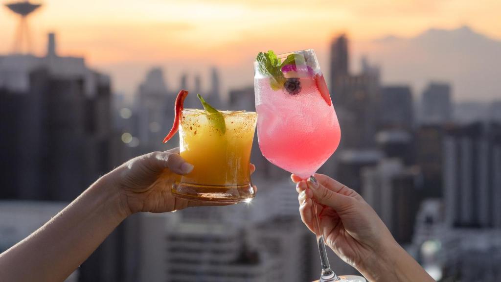 Drinks at Spectrum Rooftop at Hyatt Regency Bangkok Sukhumvit