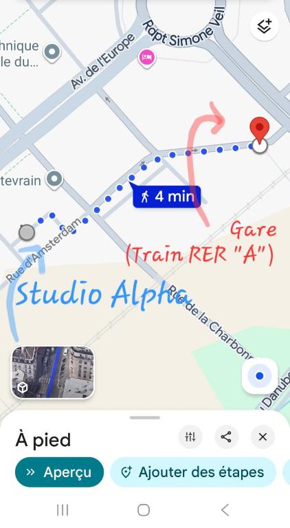 Studio ALPHA - non-smoking studio - 3min by train to Disney OR 30min walk - 5min walk to "Val d'Europe" train station - 2