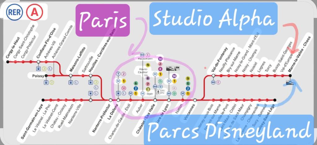 Studio ALPHA - non-smoking studio - 3min by train to Disney OR 30min walk - 5min walk to "Val d'Europe" train station - 4