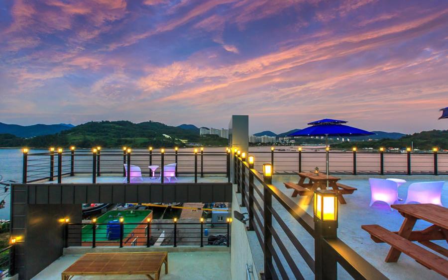 Balcony/terrace, onda d'oro hostel in Yeosu-si