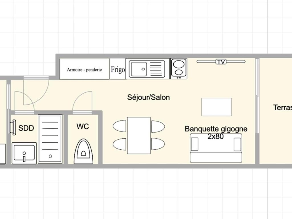 Studio cabine rénové aux Saisies pour 4 pers, terrasse - 3