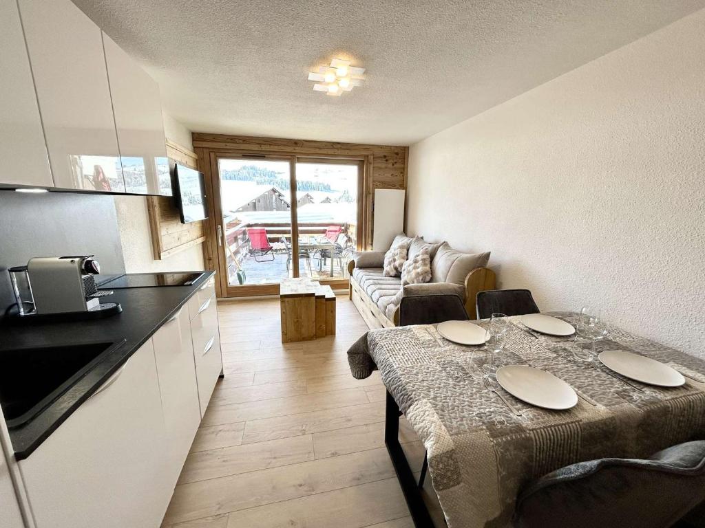 Studio cabine rénové aux Saisies pour 4 pers, terrasse - 4