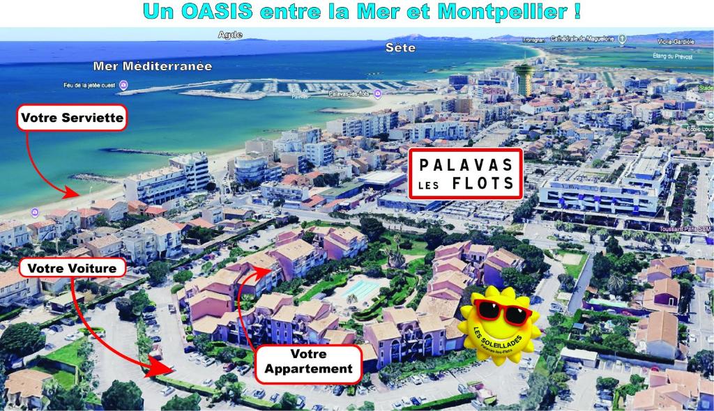 Appt T2 climatisé, climatisation neuve cette année!, Piscine, la Plage à 130m! Parking privé clos, Lave-linge, Lave-vaisselle, Draps, Linge et Ménage inclus! - 3