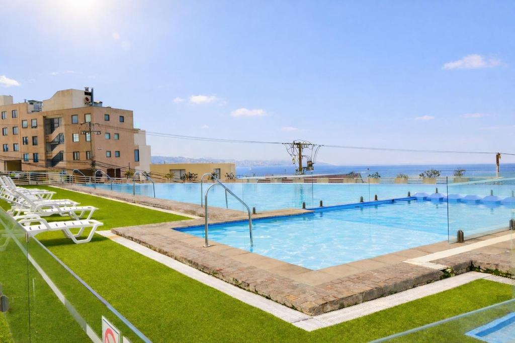 Departamento estudio en Reñaca con terraza y vista a la piscina - 1