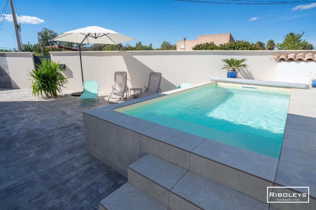 Riboleys - Villa 10 personnes avec piscine privée à 200m de la mer - 3