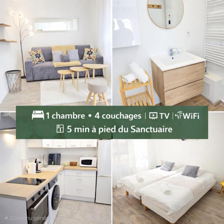 T2 du Sanctuaire 400 m de la grotte Lourdes wifi TV - 1