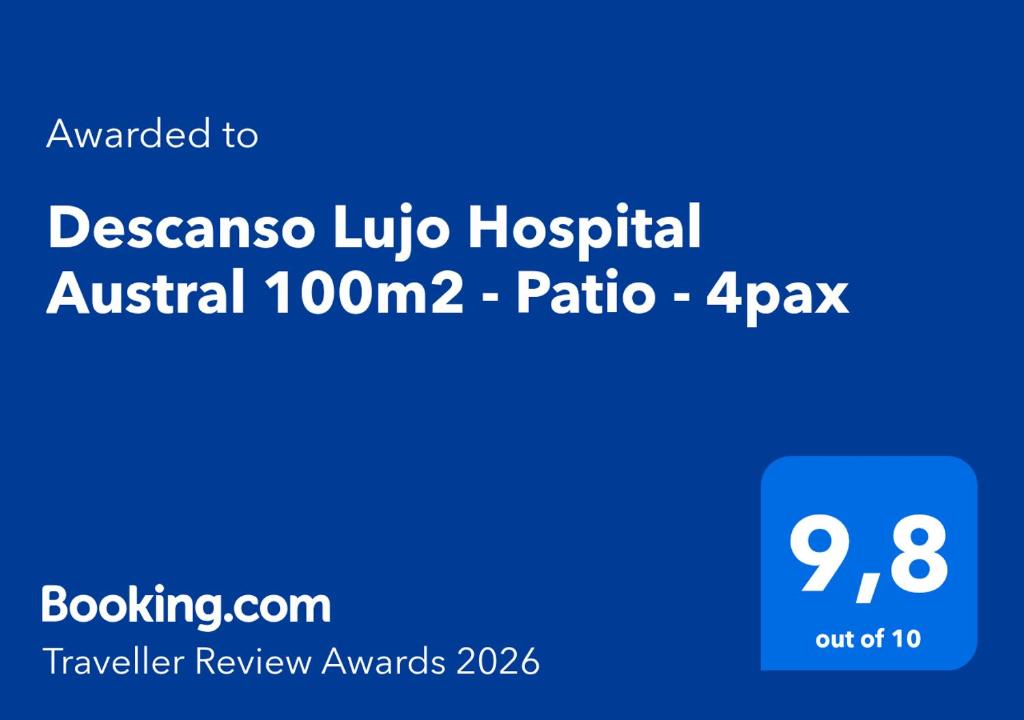 Descanso Lujo Hospital Austral 100m2 - Patio - 3pax - 2