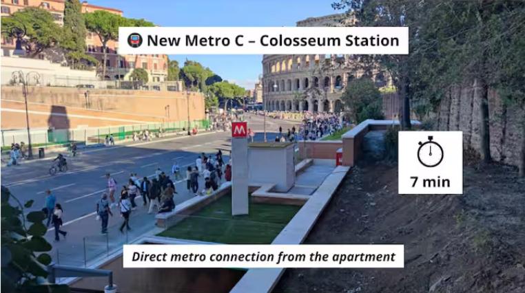 Teano Apt - 10min to Colosseo, 100mt to metro, A-C, 2 Bedrooms - 4