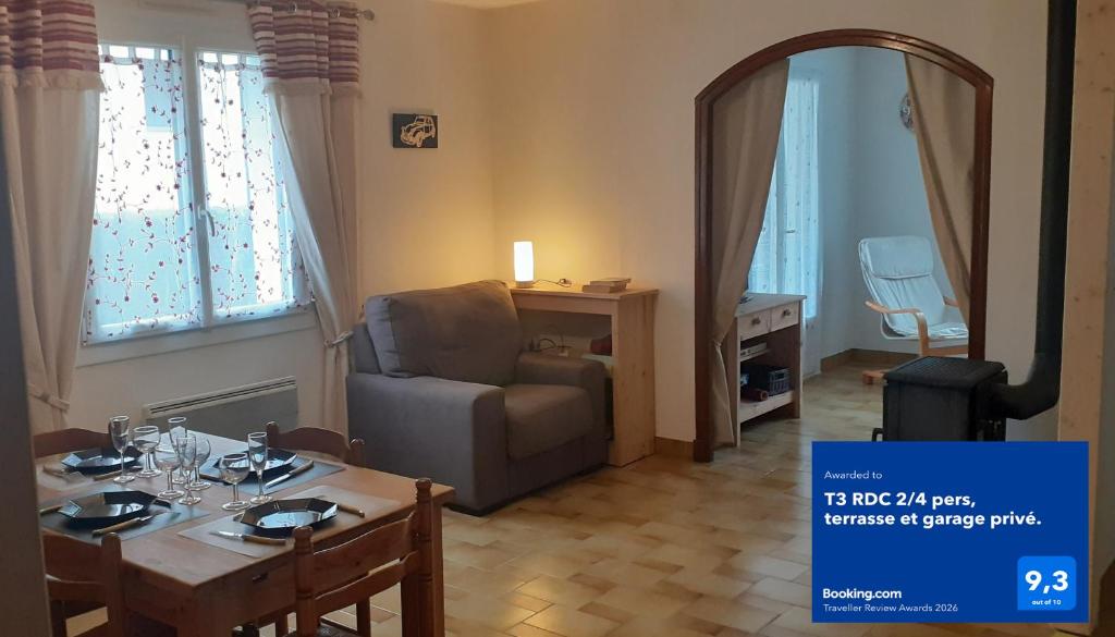 T3 RDC 2/4 pers, terrasse et garage privé. - 2