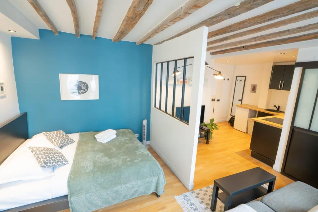 Grand studio loft bien equipe a Paris 15 - 2P - 3