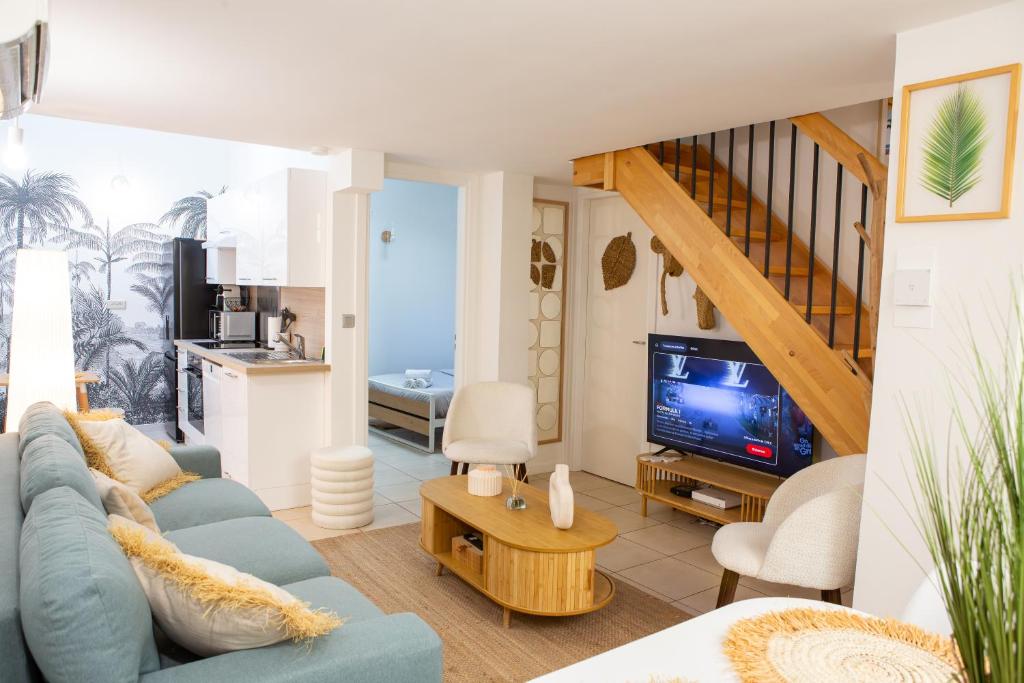 Duplex carré d'or au calme sur cour 100m de la plage - 3
