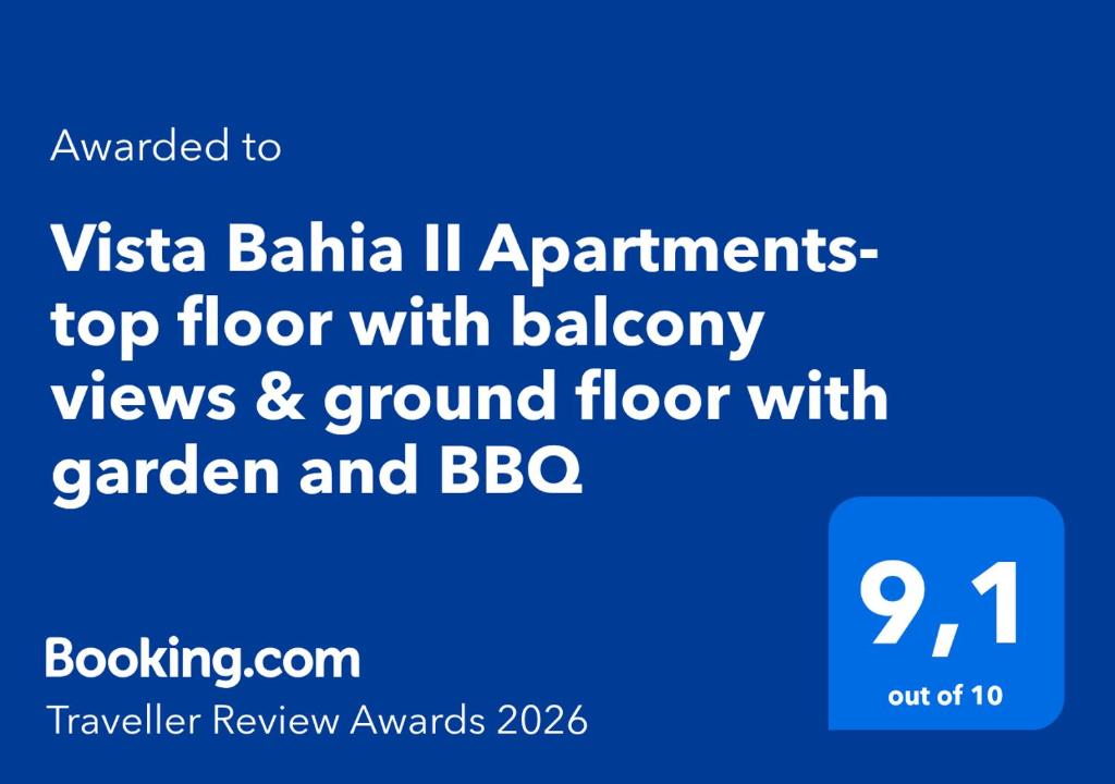 Vista Bahia II Apartments- top floor with balcony views & ground floor with garden and BBQ - 2