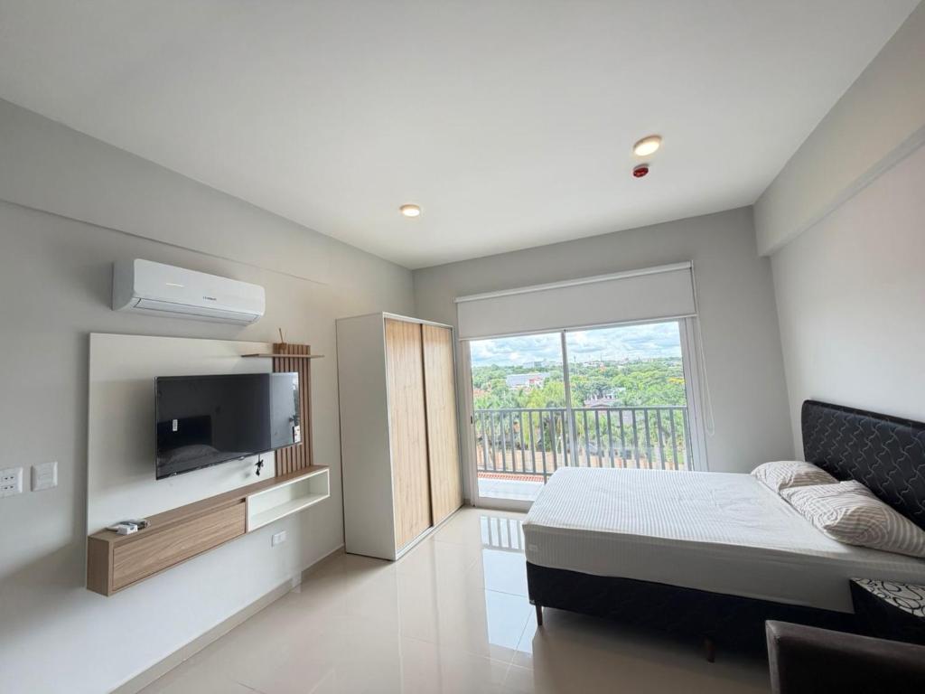 Departamento Monoambiente con piscina y vista en terraza - 1