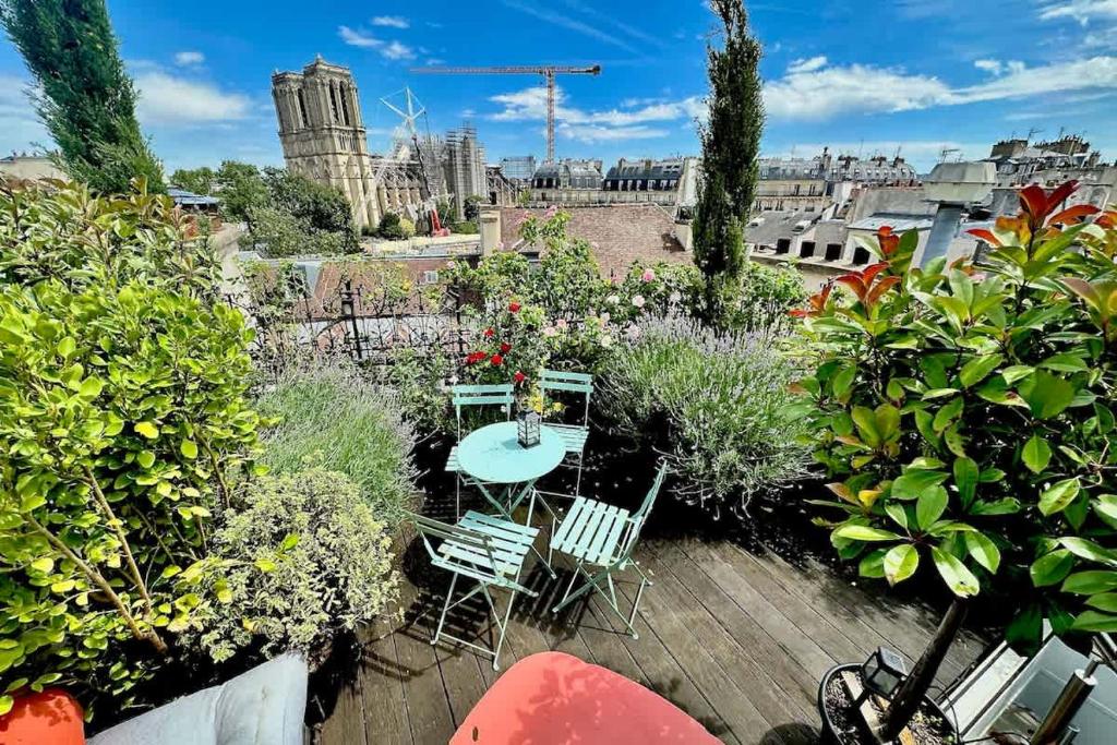 Rooftop Garden Triplex With AC Over Notre - Dame - 2