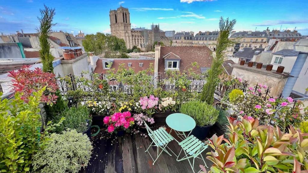 Rooftop Garden Triplex With AC Over Notre - Dame - 3