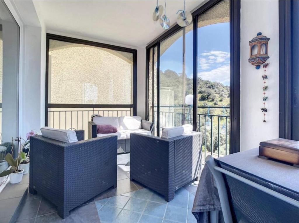 Duplex vue mer Sanguinaires Ajaccio 500 m plage à pieds 2 chambres 2 balcons Clim - 4