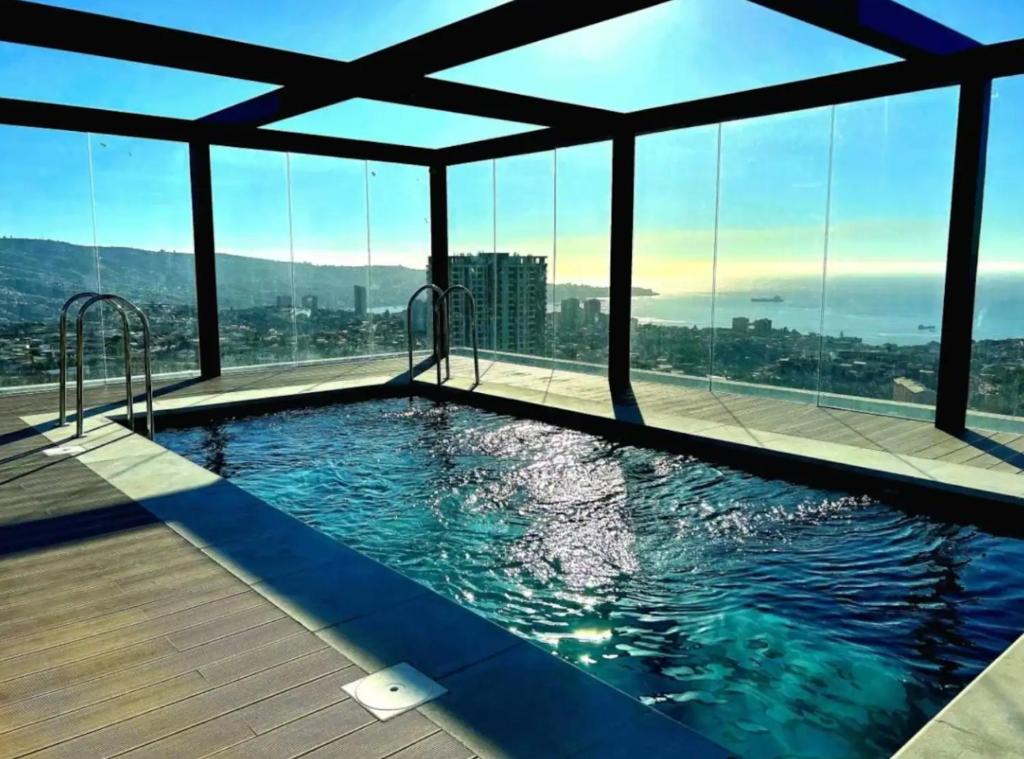 Descansa en Viña, estudio con piscina y terraza - 1