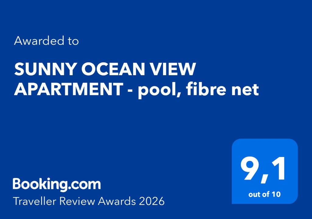 SUNNY OCEAN VIEW APARTMENT - pool, fibre net - 2