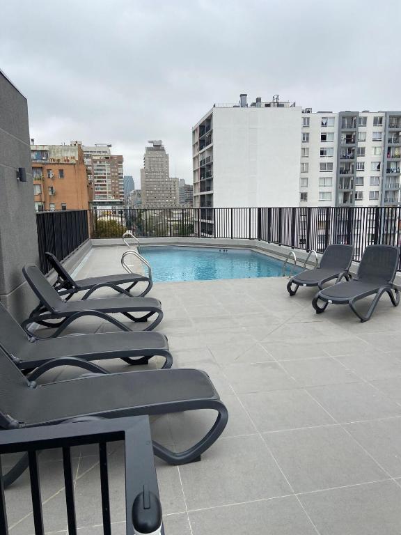 Departamento moderno cerca Metro Santa Ana , Piscina, cowork, hasta 3 personas - 5