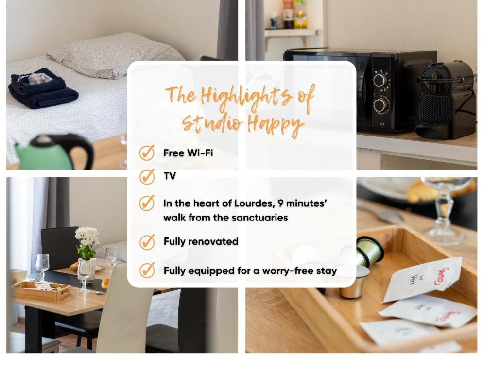 Studio Happy - 9 min sanctuaires - Rénové & équipé - 3 couchages - 2