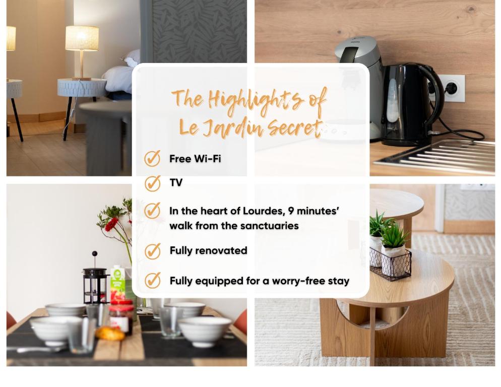 Le Jardin Secret - 9 min sanctuaires - Rénové & équipé - Calme sur Cour - 4 couchages - 2