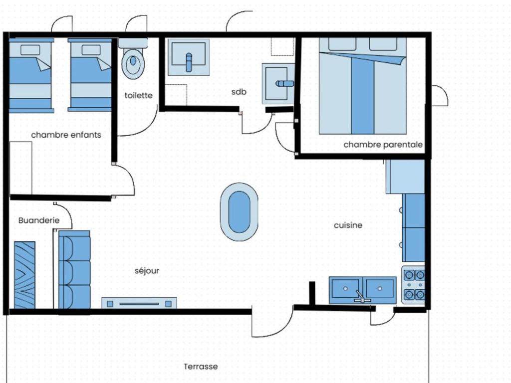 Chalet avec terrasse - 6 pers. - 5