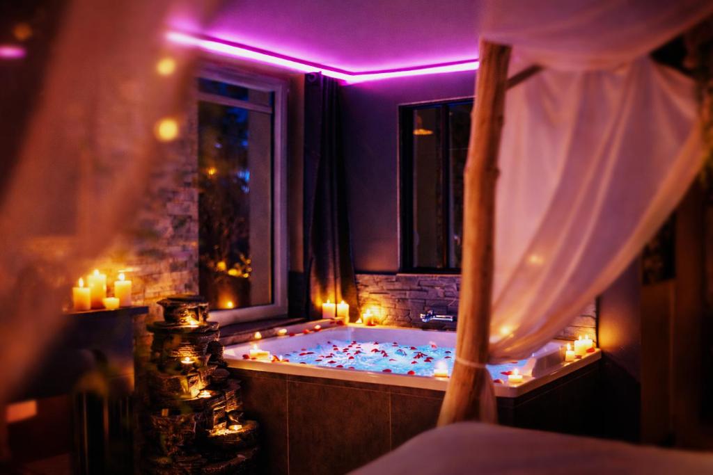 La suite Safari jusqu'à 4 personnes, Spa XXL, day use, 5 min centre ville, cinéma, cascade et lit sous les arbres - 1