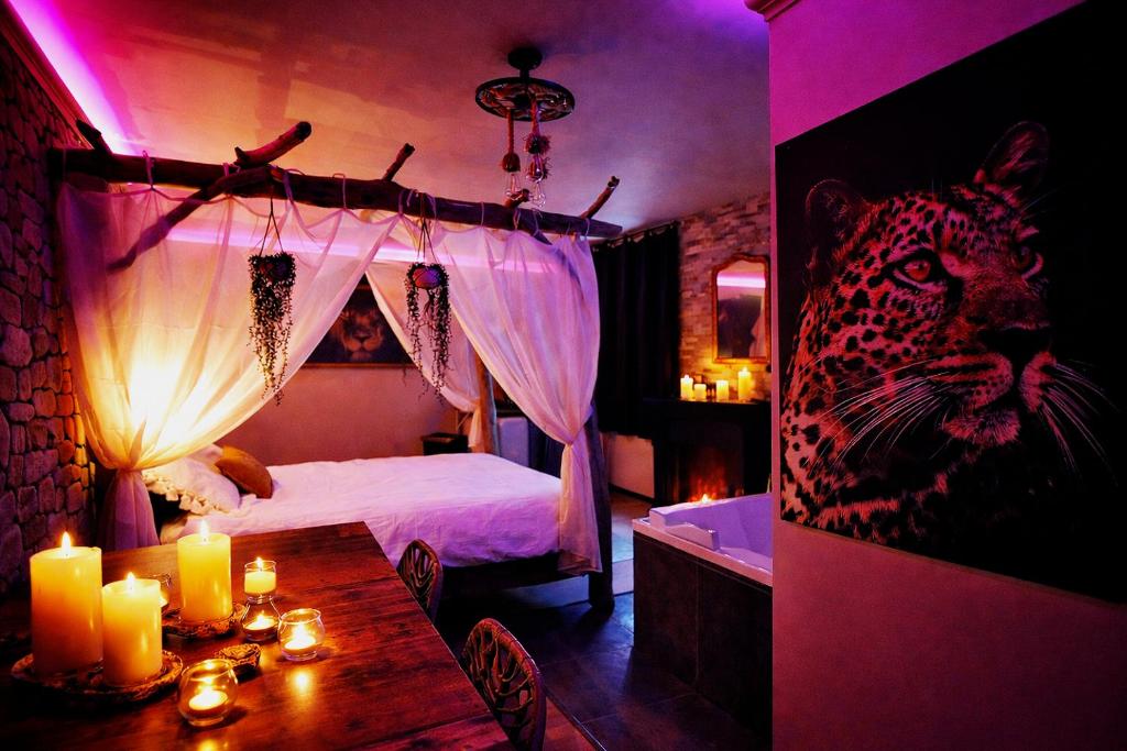 La suite Safari jusqu'à 4 personnes, Spa XXL, day use, 5 min centre ville, cinéma, cascade et lit sous les arbres - 4