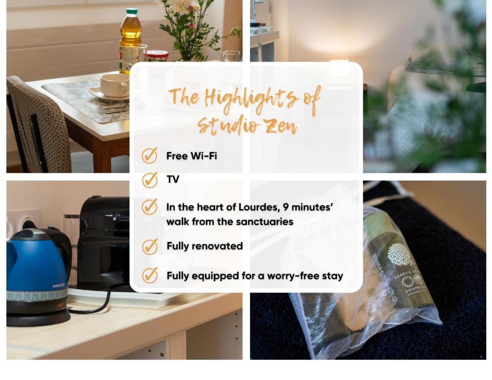 Studio Zen - 9 min sanctuaires - Rénové & équipé - 2 personnes - 2
