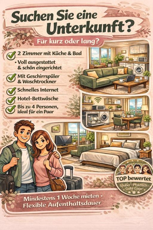 Schöner wohlfühlen in Augsburg 2 zimmer apartment zentral bis zu 4 personen - 1