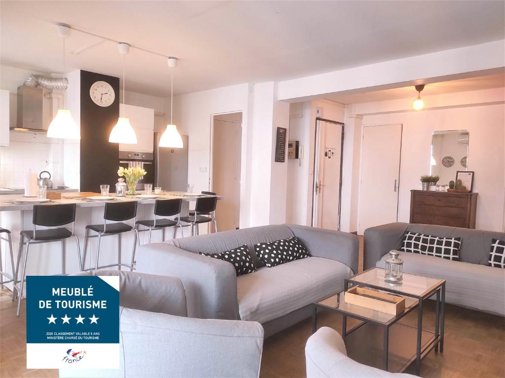 T4 3 chambres 4 étoiles clim avec garage ideal groupe tourisme et croisières proche Port Euromed Terrasses du port - 2