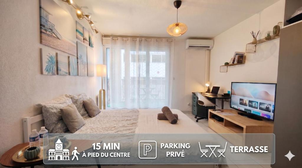 Airkeys Le Galice - Idéal Couple en Escapade Aix Culture & Détente - Terrasse Privée - Calme - Parking GRATUIT - Bastide Cézanne en face - Centre Aix 15min à pied - WIFI HD - Climatisation - 1