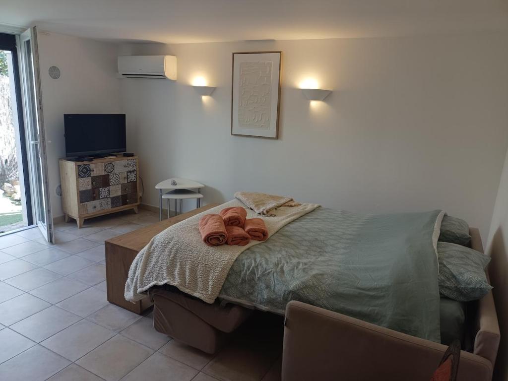 Studio dans villa, domaine calme et piscine - 3