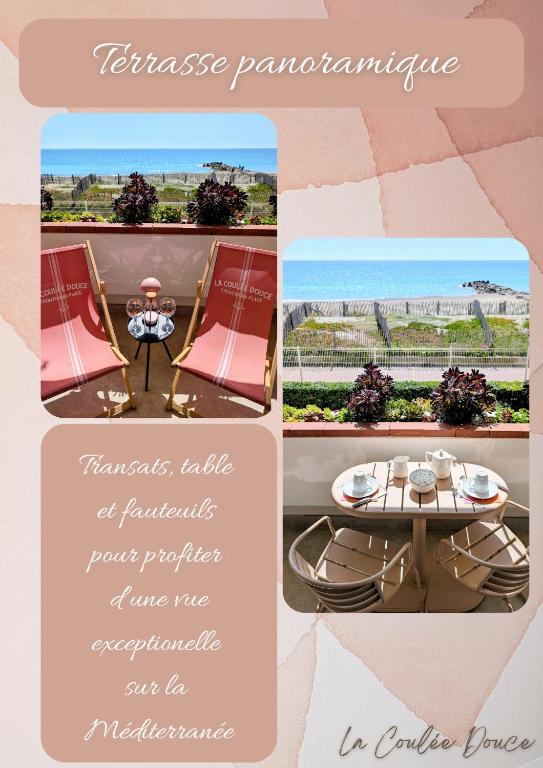 Studio Vue mer, Piscine, Wifi, Climatisation, Parking privé, Terrasse 1ère ligne - La Coulée Douce - 2