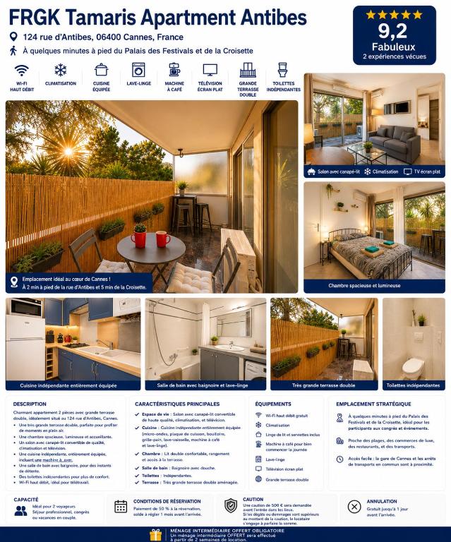 FRGK Tamaris Apartment Antibes Terrace, AC & Ultra-Fast Wi-Fi - 1