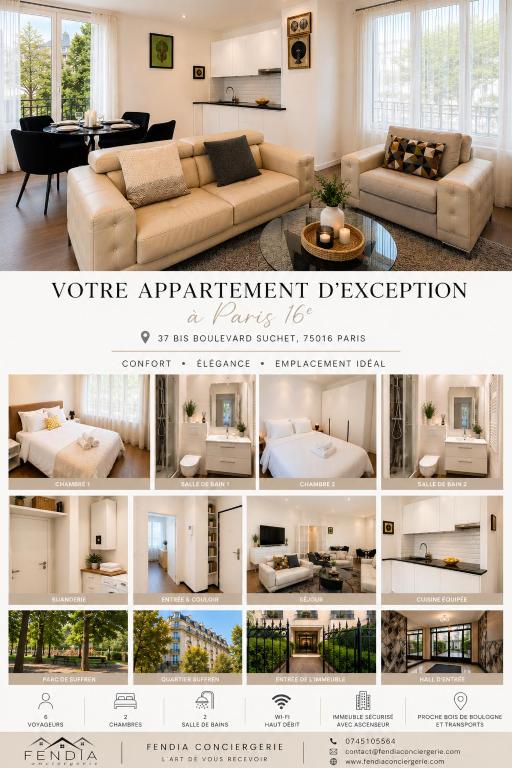 Elégant appartement Paris 16 - proche Bois de Boulogne & Roland-Garros - 6 personnes - 1