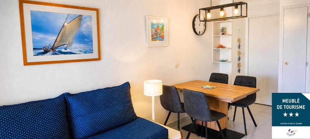 Cap Esterel, quartier Belvédère 2p meublé tourisme 3 étoiles climatisé Rez-de-Jardin, Vue Mer, WIFI, Piscine et Parking inclus - 2